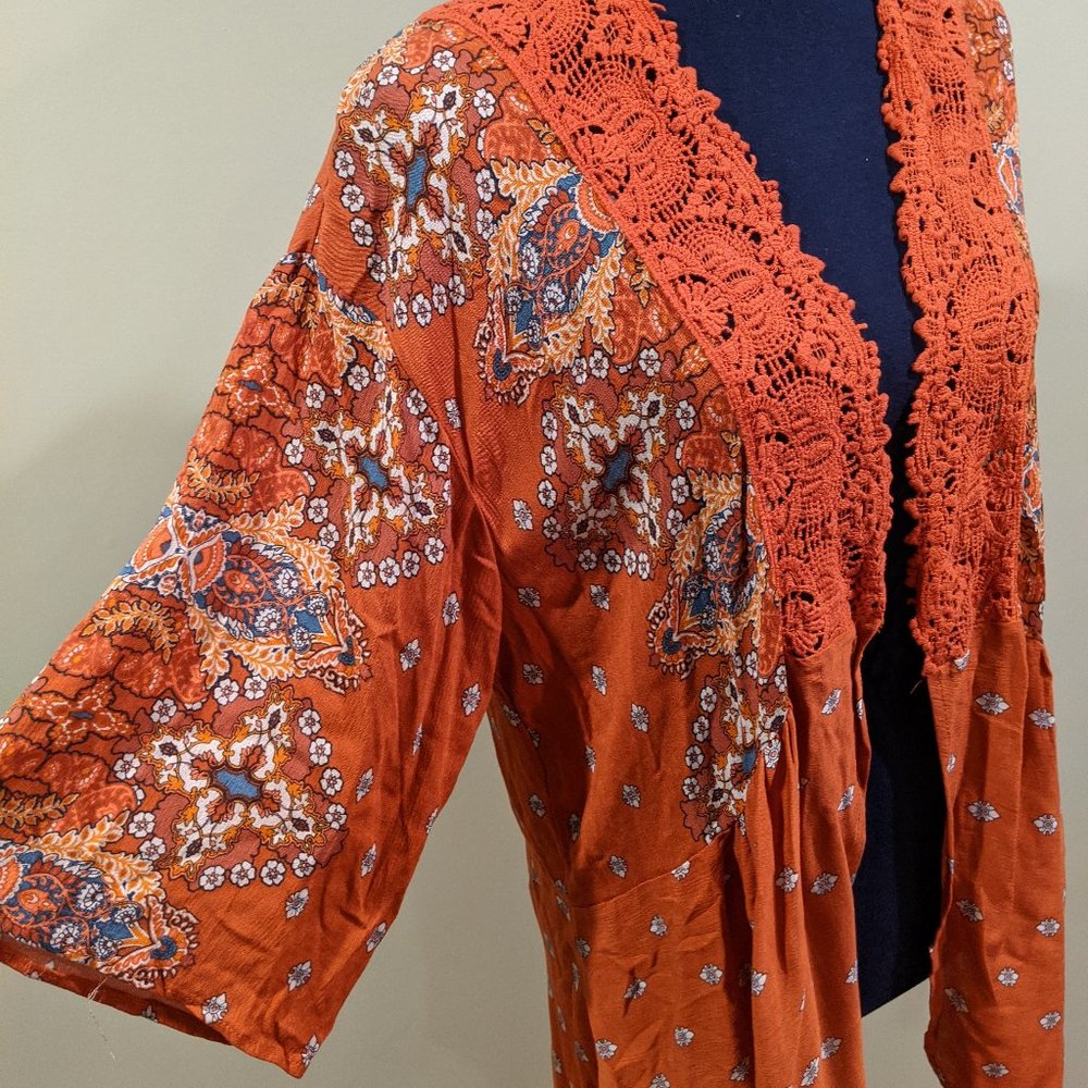 Orange Pattern Kimono - Picture 2 of 8